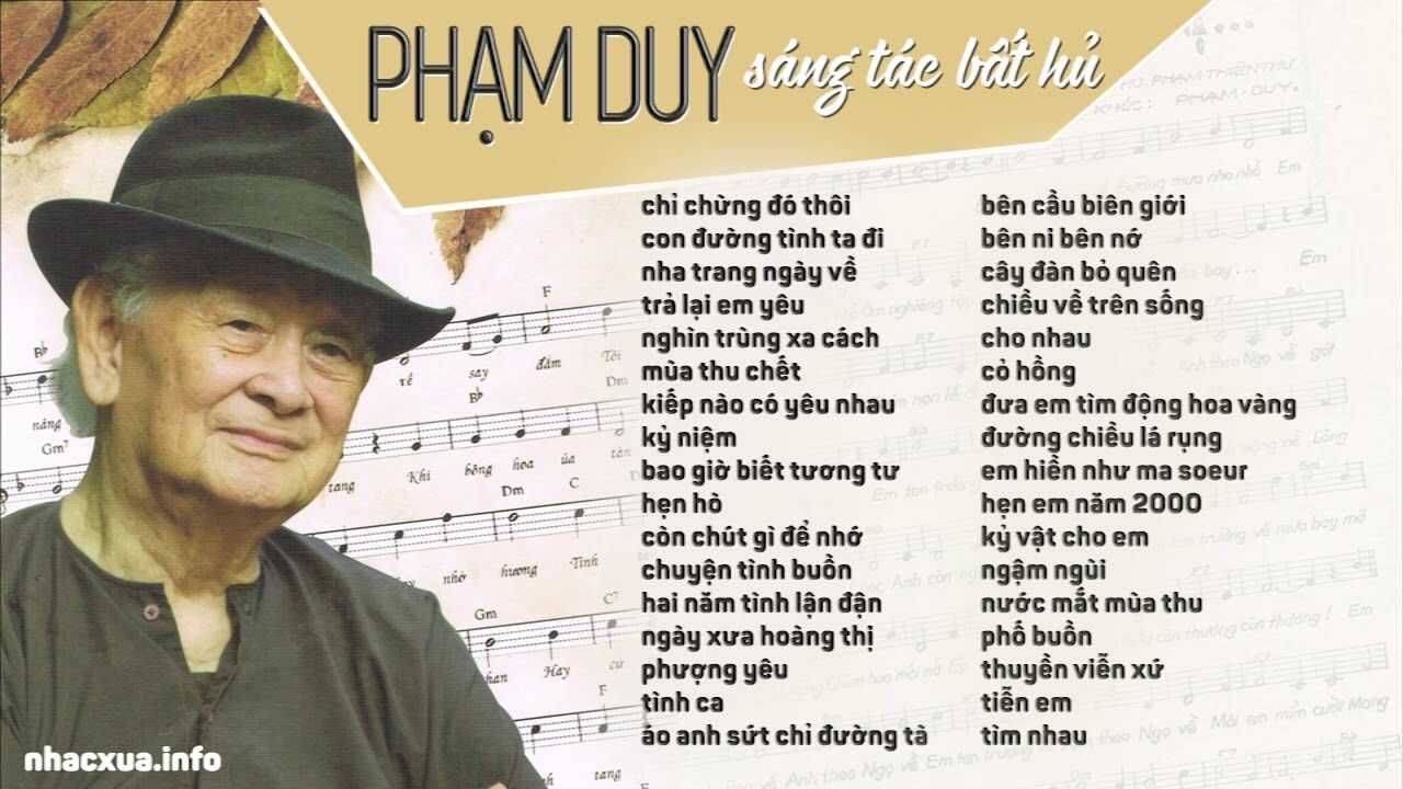 Những nhạc phẩm để đời của nhạc sĩ Phạm Duy